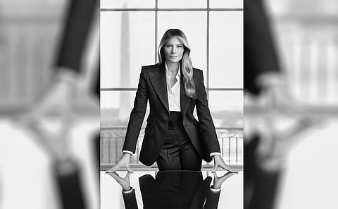 Melania Trump’s official portrait photo was taken on Jan. 21 in the Yellow Room.