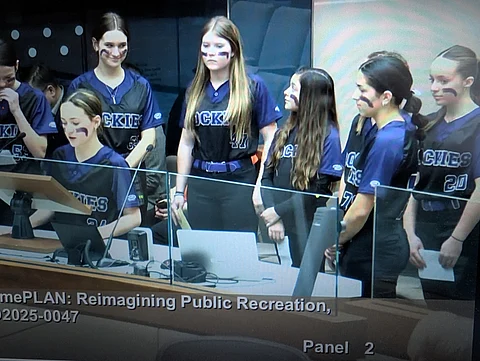 The Calgary Rockies girls softball team appeared council chambers