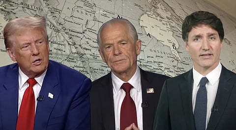 Donald Trump, Peter Navarro, and Justin Trudeau