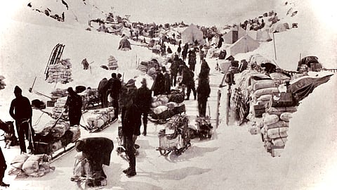 Chilkoot Pass during the Klondike Gold Rush, 1898