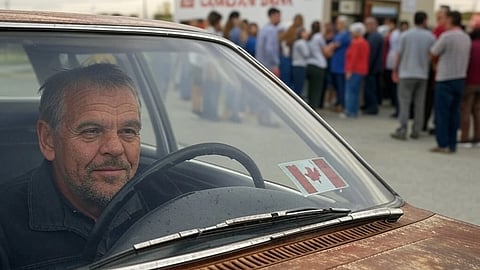 A rendering of a broke Canadian