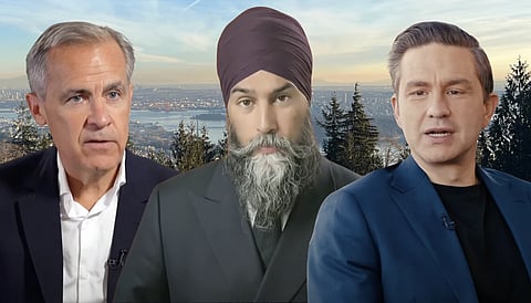 Mark Carney, Jagmeet Singh, and Pierre Poilievre