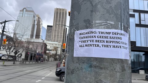 Sign of the times in Downtown Calgary