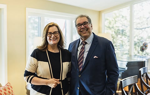 Alberta NDP leader Naheed Nenshi and U.S. Consul General Emily Fleckner