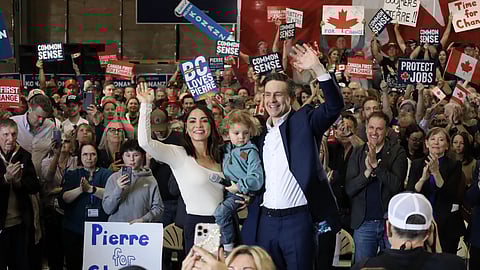 Pierre Poilievre and his family in Penticton, BC
