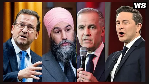 Yves-François Blanchet, Jagmeet Singh, Mark Carney, Pierre Poilievre