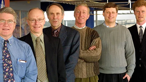 Prophets of a stronger Alberta, the Firewall Six. Ted Morton, fourth from the left, argues that as Quebec wants to appoint its own higher court judges who see thuings Quebec's way, Alberta should also apply to appoint its higher court judges, who bring an Alberta perspective to their judgments. Also shown, from left, Andy Crooks, Rainer Knopff, Tom Flanagan, Stephen Harper and Ken Boessenkool. The Firewall Letter is a foundational document in the aspirations of a rising Alberta.
