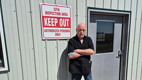 Henk Van Essen on his farm near Lethbridge Alberta
