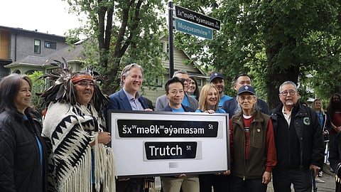 Re-naming ceremony for šxʷməθkʷəy̓əmasəm St. in Vancouver
