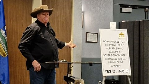 An Alberta independence group unveils their proposed referendum question, led by Jeff Rath