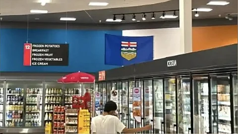 Alberta flag in Medicine Hat Safeway store
