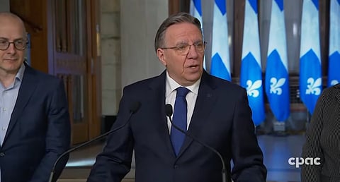 Premier Francois Legault annonces his resignations at the National Assembly of Québec