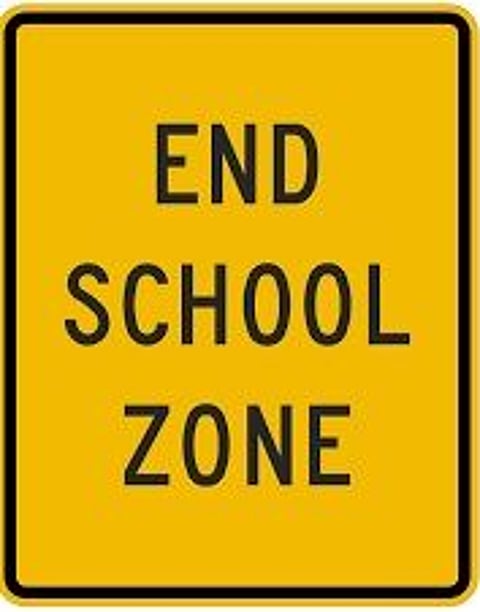 End school zone sign