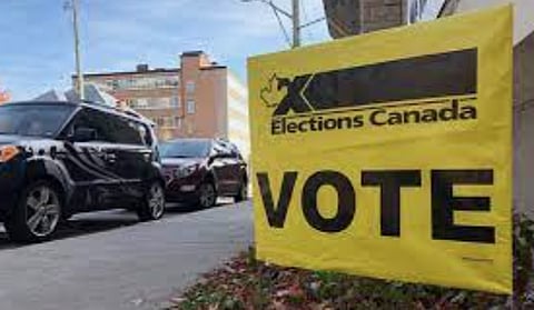 An Elections Canada sign outside a polling place in downtown Ottawa on October 21 2019.