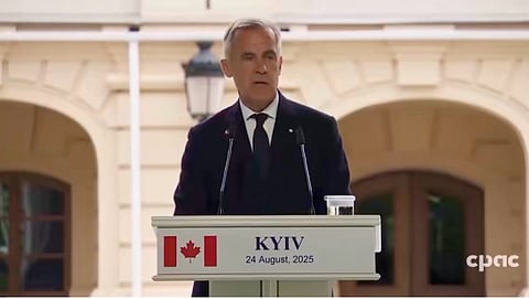 Mark Carney speaks in Ukraine funding announcement