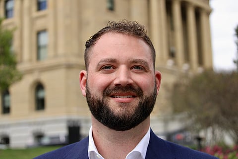Alberta Republican leader Cameron Davies at the Alberta Legislature