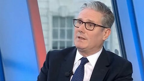 UK Prime Minister Keir Starmer speaks with the BBC