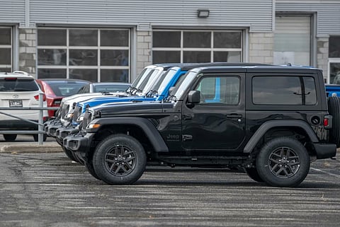 Jeep model 4x4s at dealership