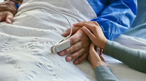 An AI rendering of a patient in hospital