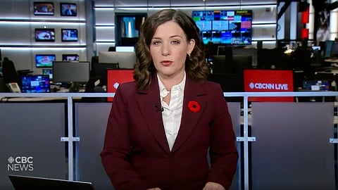 A CBC reporter speaks about discounted food being sold in Quebec