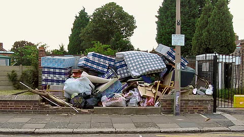 Garbage accumulation in London, UK