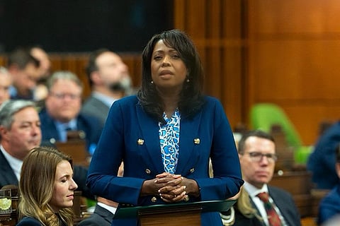 Conservative MP Leslyn Lewis speaks in the House of Commons