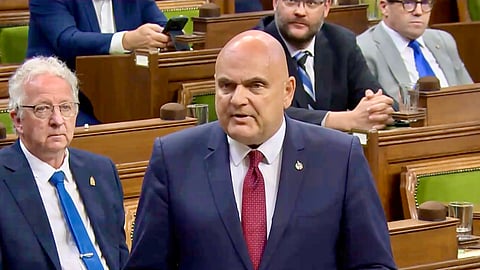 Conservative MP Larry Brock speaks in the House of Commons on June 15, 2026