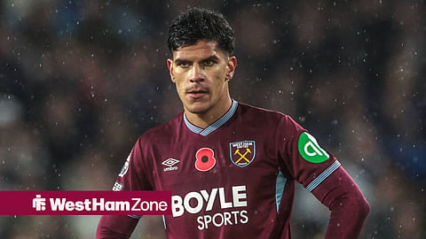 Mateus Fernandes in action for West Ham
