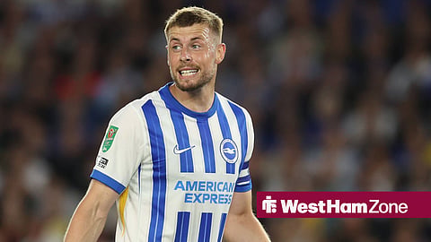 Adam Webster looking left in Brighton & Hove Albion