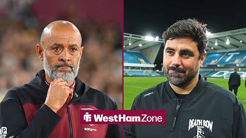 Split image of West Ham United manager Nuno Espirito Santo and Swansea boss Vitor Matos