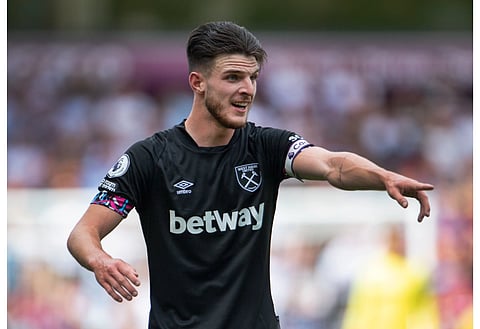 Declan Rice seen fuming at Tomas Soucek after footage emerges from West Ham United v Everton