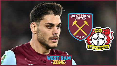 West Ham will be without Konstantinos Mavropanos against Bayer Leverkusen