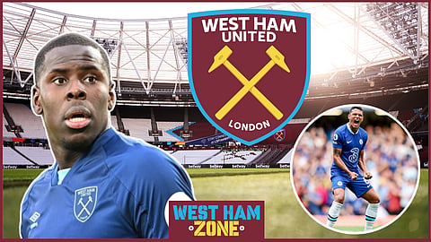 Thiago Silva reacts to Kurt Zouma after West Ham v Tottenham