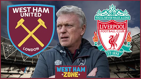 David Moyes has shared the team news ahead of West Ham v Liverpool.