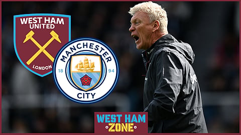 David Moyes takes charge of his final game as West Ham United manager against Manchester City