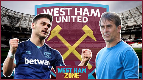 West Ham boss Julen Lopetegui and Konstantinos Mavropanos