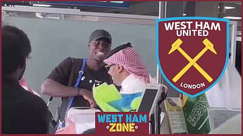 Kurt Zouma spotted ahead of West Ham exit. Credit: @nawaf__oga on X