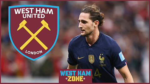 West Ham United were reportedly interested in a move for Adrien Rabiot
