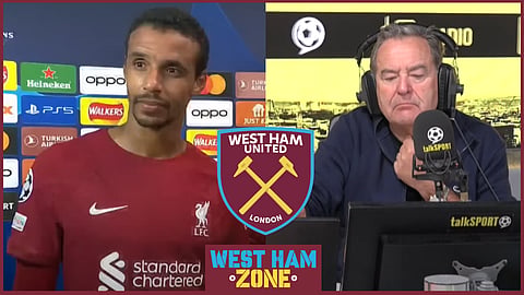 Jeff Stelling shares Joel Matip to West Ham verdict. Credit: TNT Sports / talkSPORT via YouTube