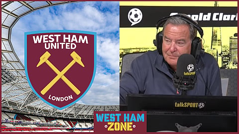 Jeff Stelling reacts as West Ham & David Moyes questioned live on air. Credit: talkSPORT