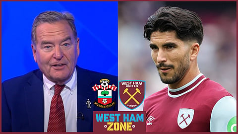 Jeff Stelling baffled by what Carlos Soler did in Southampton v West Ham. Credit: Sky Sports / Imago