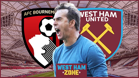 Bourenmouth 1-1 West Ham. (Credit - Imago)