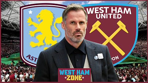 Jamie Carragher makes error in Aston Villa v West Ham United prediction.