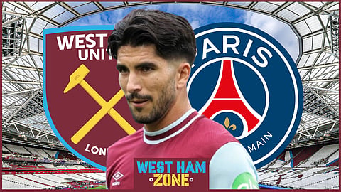 Carlos Soler is on loan at West Ham from Paris Saint-Germain (Credit: Imago)