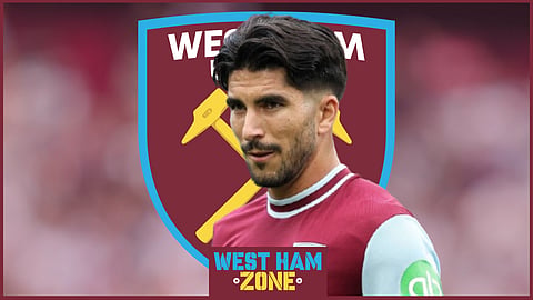 West Ham United midfielder Carlos Soler. (Credit: Imago)