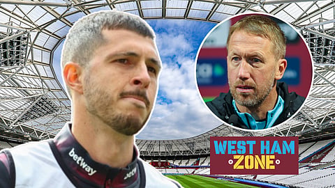 Guido Rodriguez could be finished under Graham Potter at West Ham. Credit: Imago