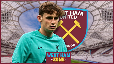 West Ham are interested in Tyler Morton of Liverpool. (Credit - Imago)