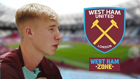 West Ham youngster Kaelan Casey. (Credit: West Ham Facebook)