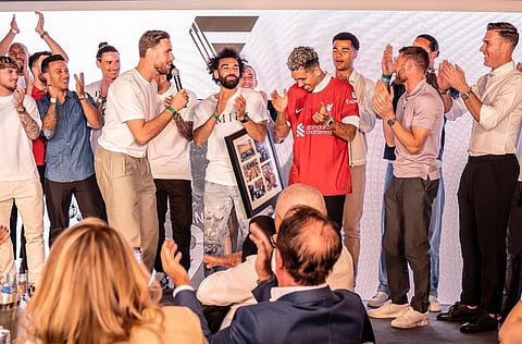 محمد صلاح في حفل وداع فيرمينو
