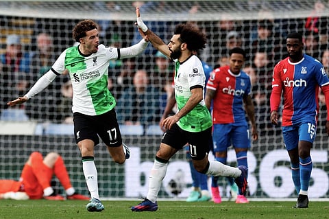 لحظة تسجيل محمد صلاح هدف التعادل أمام بالاس